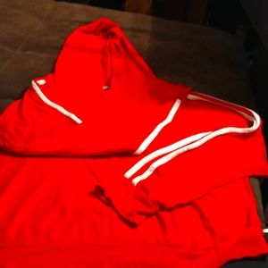 Bright Red Charlotte Russe cropped hoodie